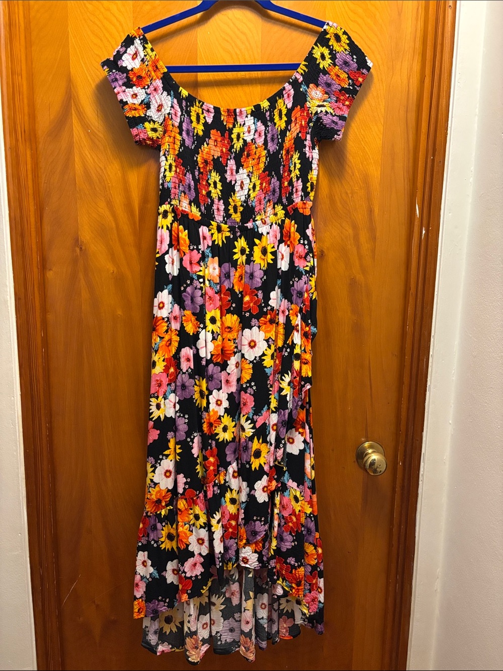 Torrid Black Floral Maxi Dress with Multicolor Flower Print
